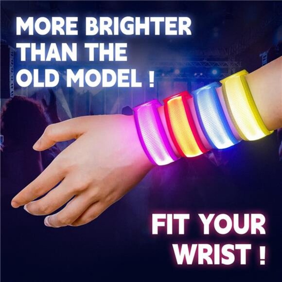 8 PCS LED Glow Bracelets, Light Up Bracelets for Kids Adults - Glow in The Dark - Picture 4 of 8